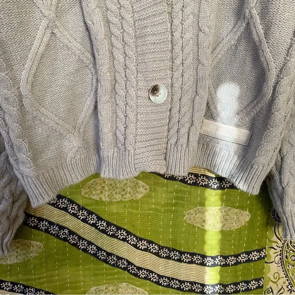 Taylor Swift The Tortured Poets Department Gray Cardigan Size Medium/ Large